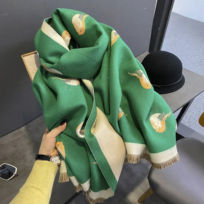 Bird Print Cashmere  Shawls